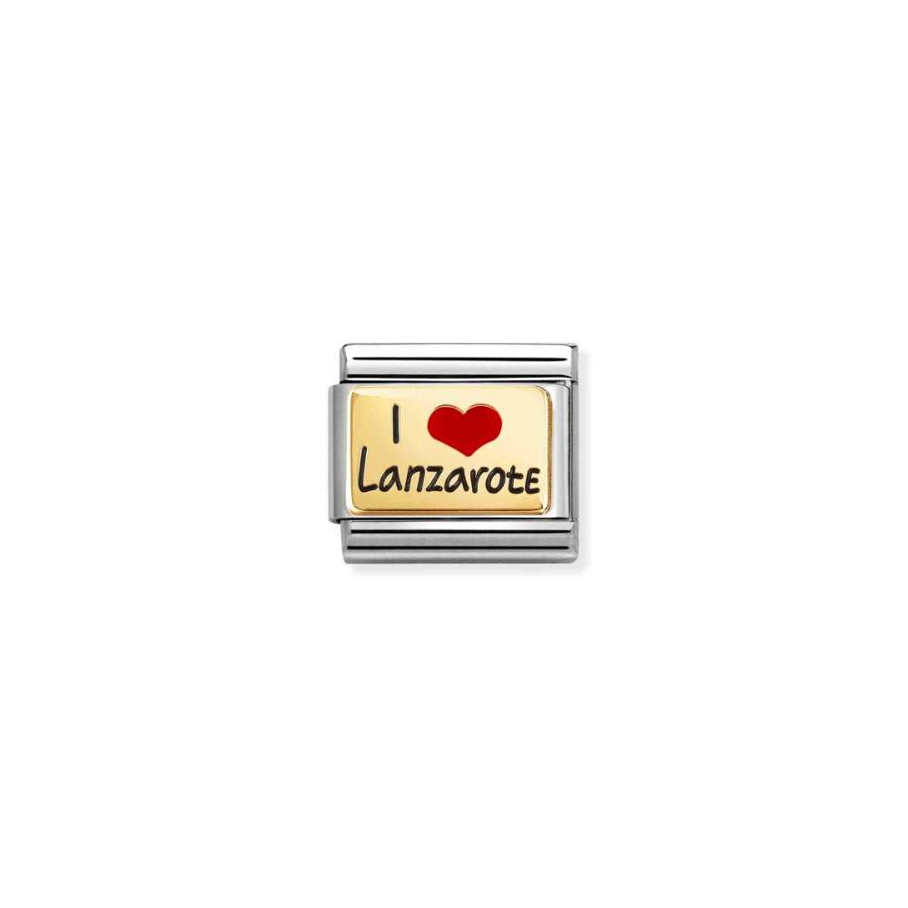 Nomination Silver and Gold Composable I Love Lanzarote Charm Link image