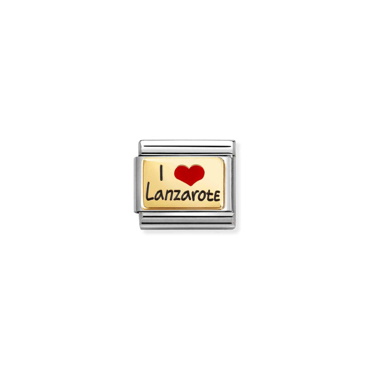 Nomination Silver and Gold Composable I Love Lanzarote Charm Link image