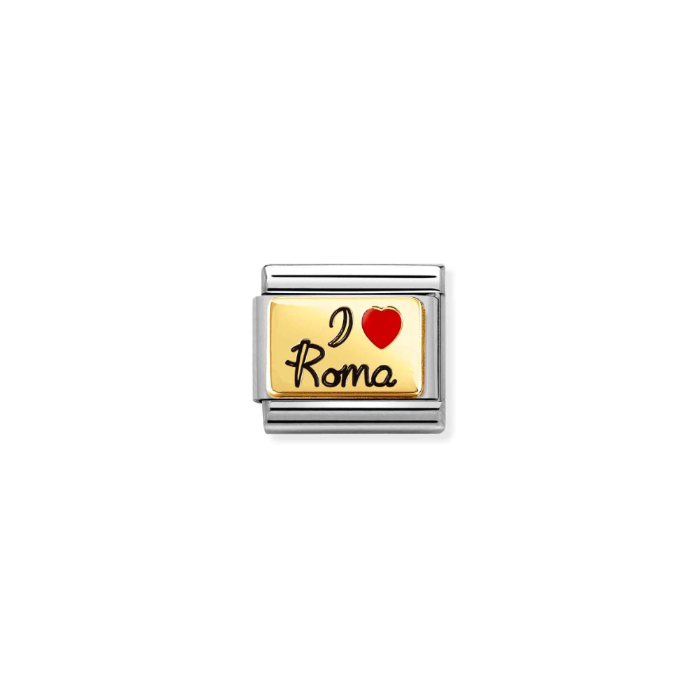 Nomination Silver and Gold Composable I Love Roma Charm Link image