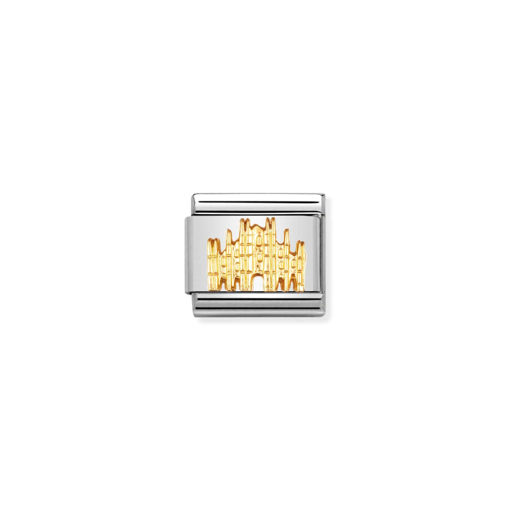 Nomination Silver and Gold Composable Italian Monument Symbol Milan Duomo Charm Link image