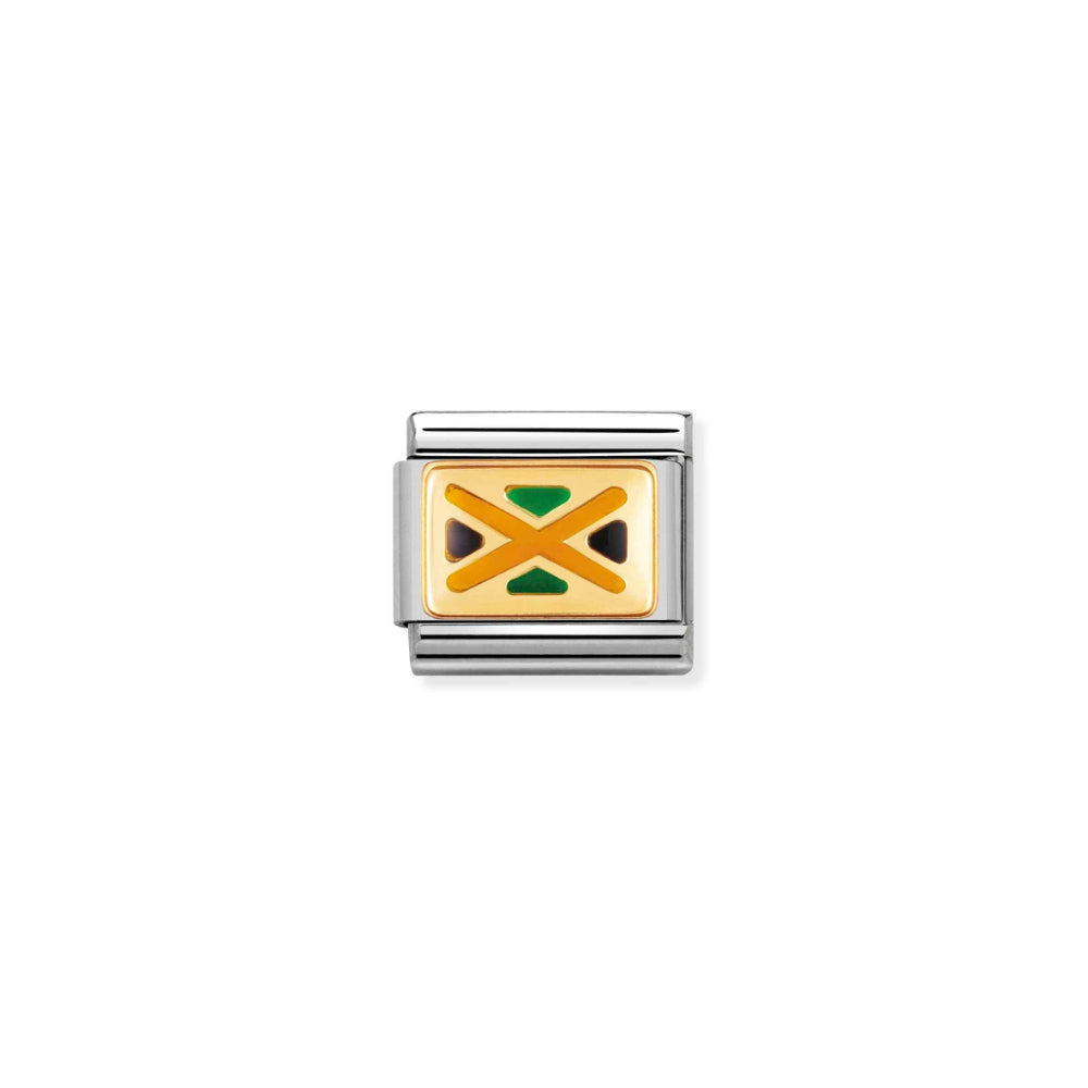 Nomination Silver and Gold Composable Jamaica Flag Charm Link image