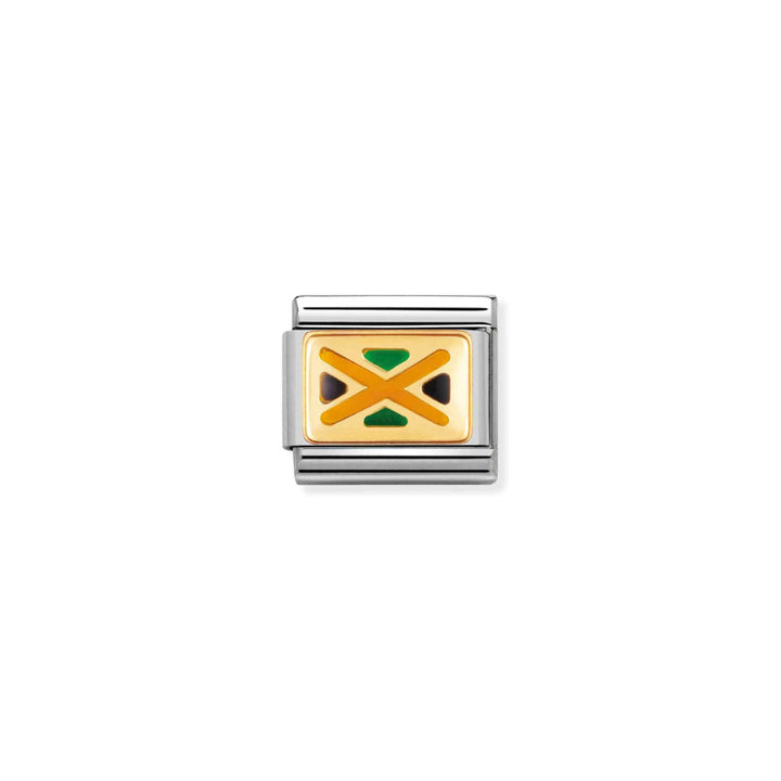 Nomination Silver and Gold Composable Jamaica Flag Charm Link image