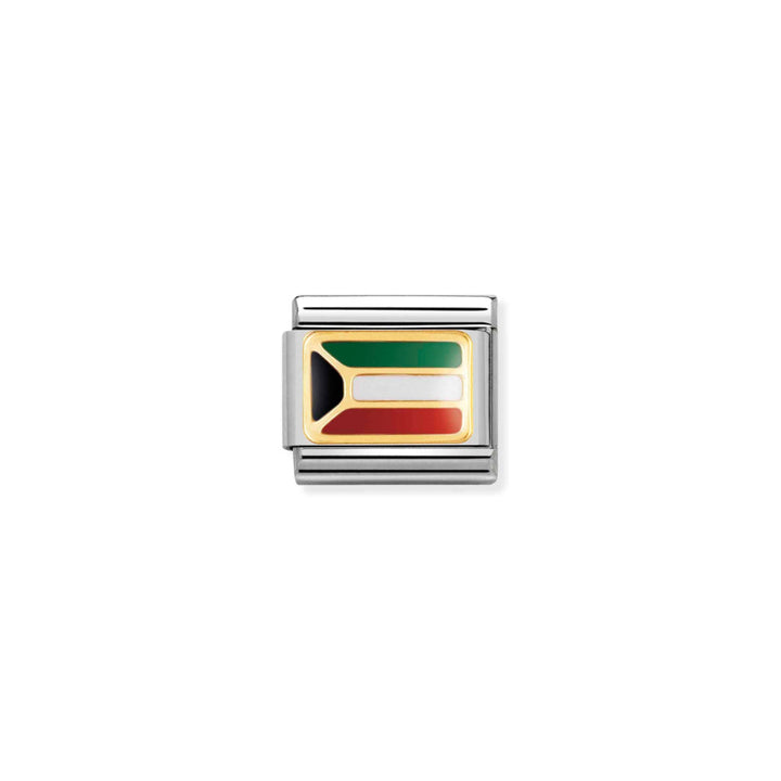 Nomination Silver and Gold Composable Kuwait Flag Charm Link image