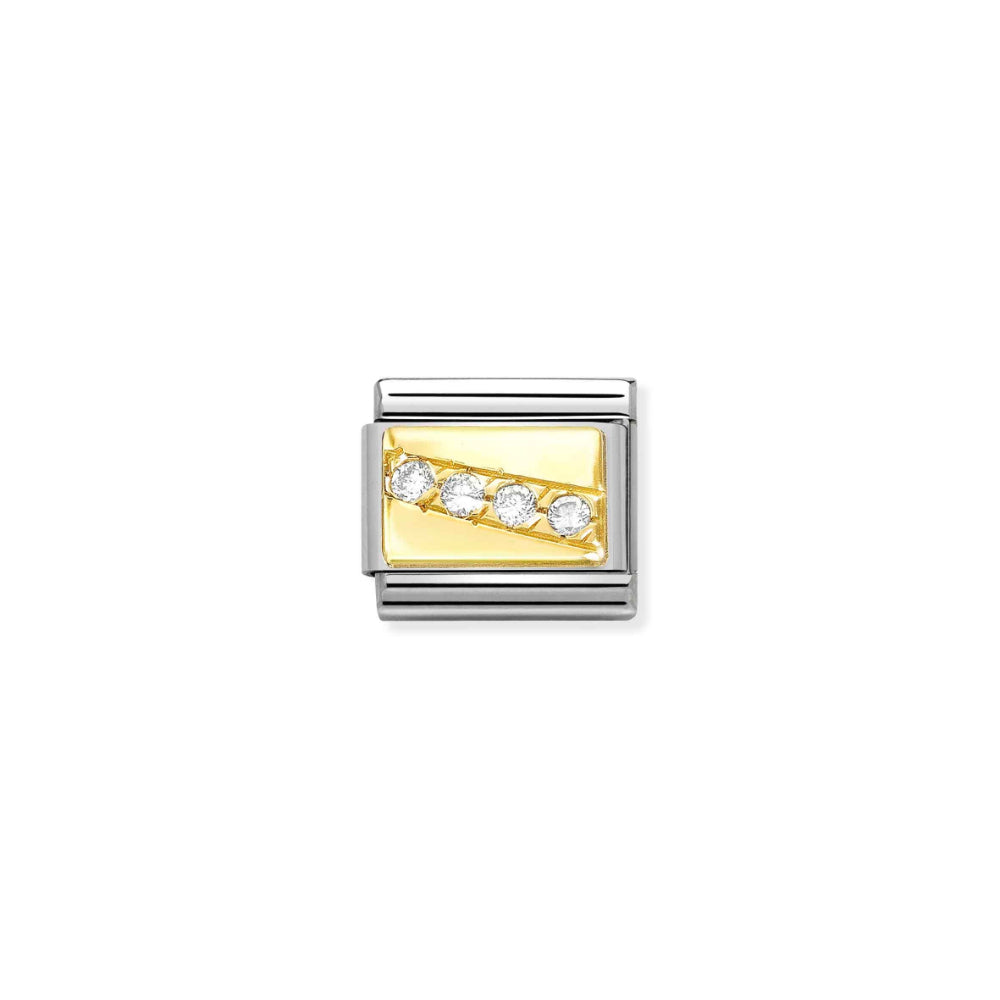 Nomination Silver and Gold Composable Lab-Grown Diamonds Pave Line Charm Link image