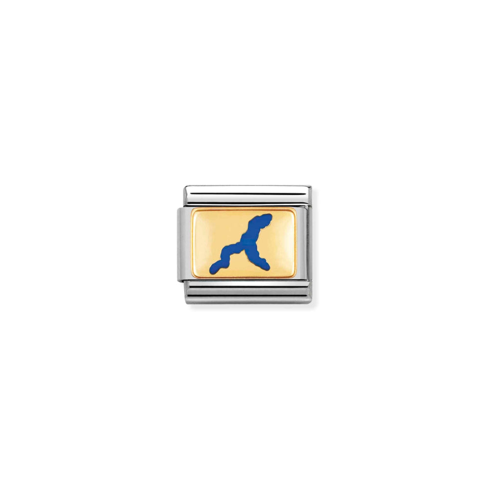 Nomination Silver and Gold Composable Lakes of Italy Lake Como Charm Link image