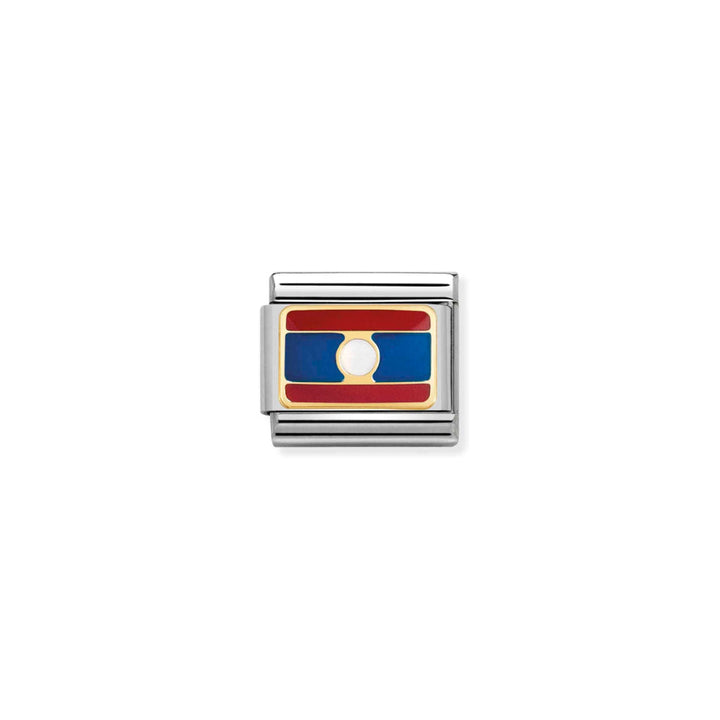 Nomination Silver and Gold Composable Laos Flag Charm Link image