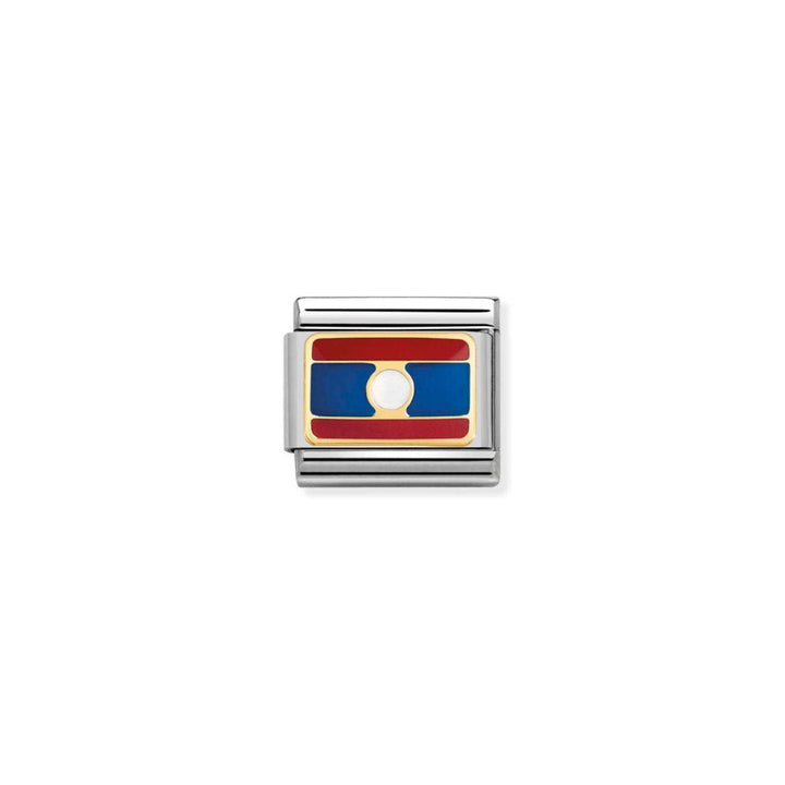 Nomination Silver and Gold Composable Laos Flag Charm - MococoNomination030236/218033497394477Charms