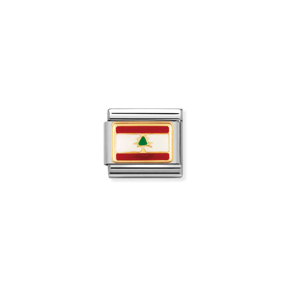 Nomination Silver and Gold Composable Lebanon Flag Charm Link image
