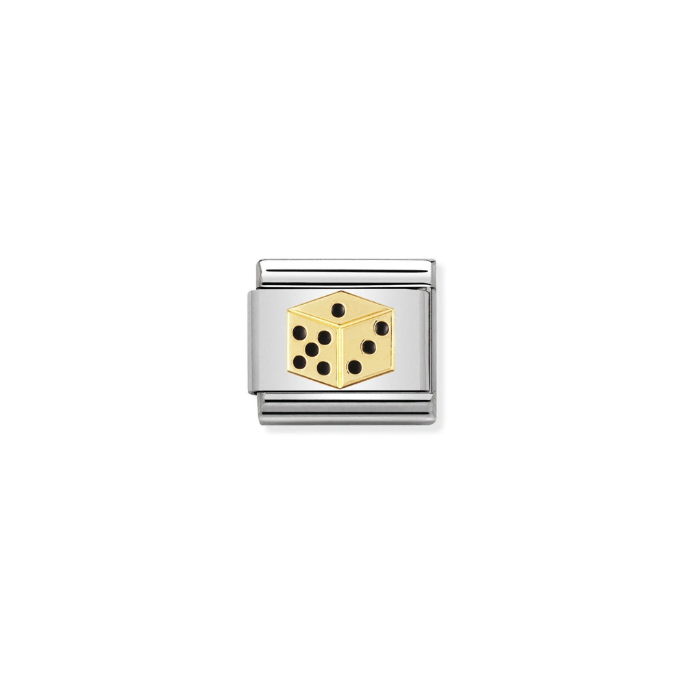Nomination Silver and Gold Composable Lucky Symbols Dice Charm Link image