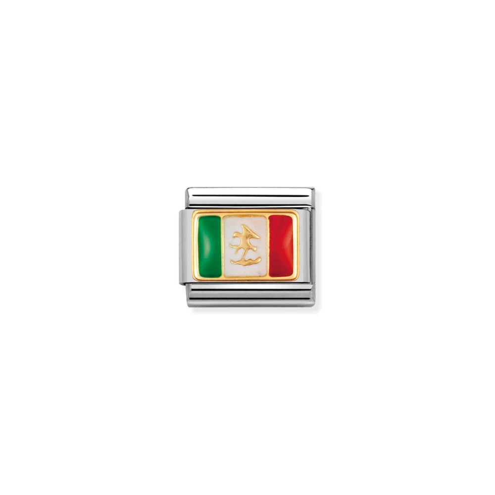 Nomination Silver and Gold Composable Mexico Flag Charm Link image