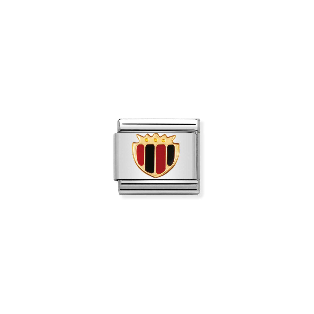 Nomination Silver and Gold Composable My Football Team Shield Enamel Charm Link image