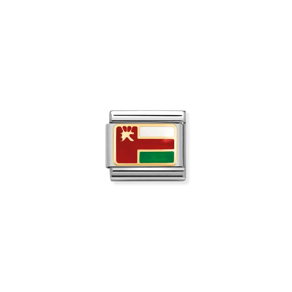 Nomination Silver and Gold Composable Oman Flag Charm Link image
