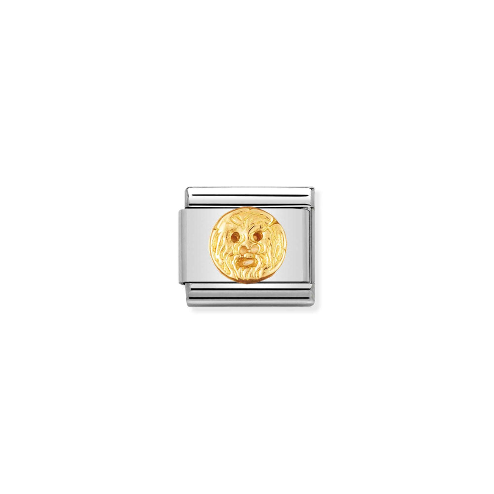 Nomination Silver and Gold Composable Roman Monument Symbol Mouth of Truth Charm Link image