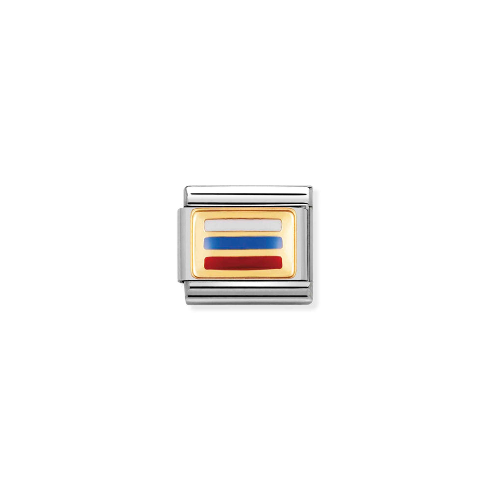 Nomination Silver and Gold Composable Russia Flag Charm Link image