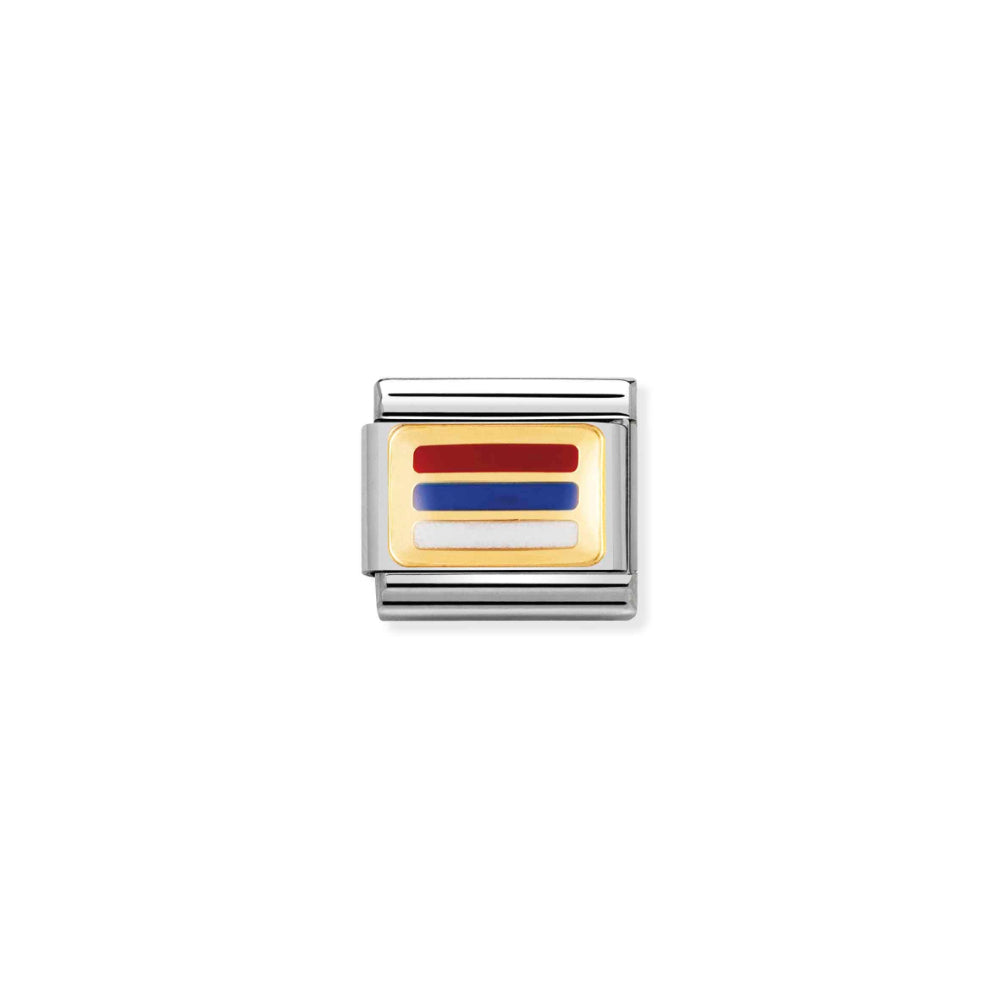 Nomination Silver and Gold Composable Serbian Serbia Flag Charm Link image