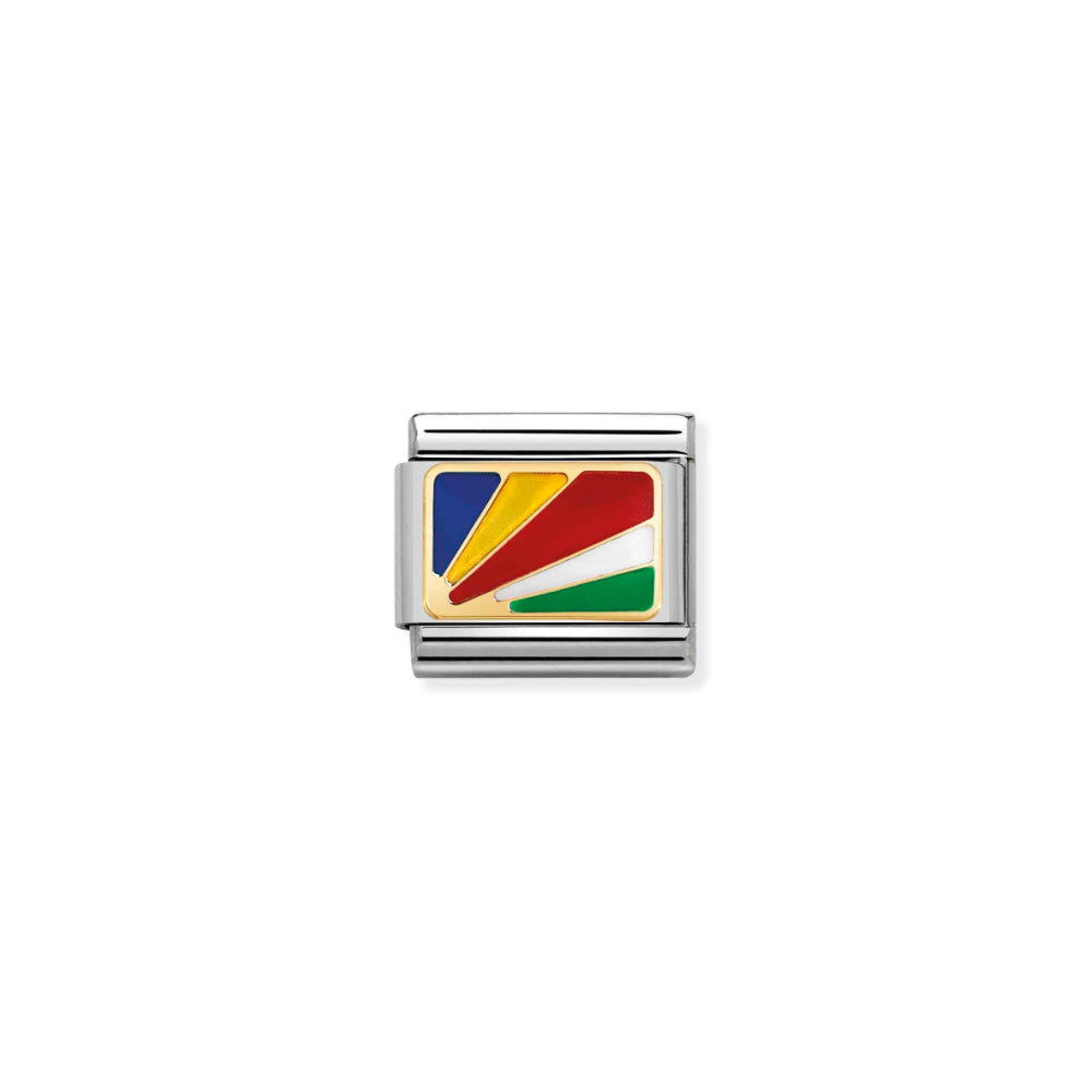 Nomination Silver and Gold Composable Seychelles Flag Charm Link image