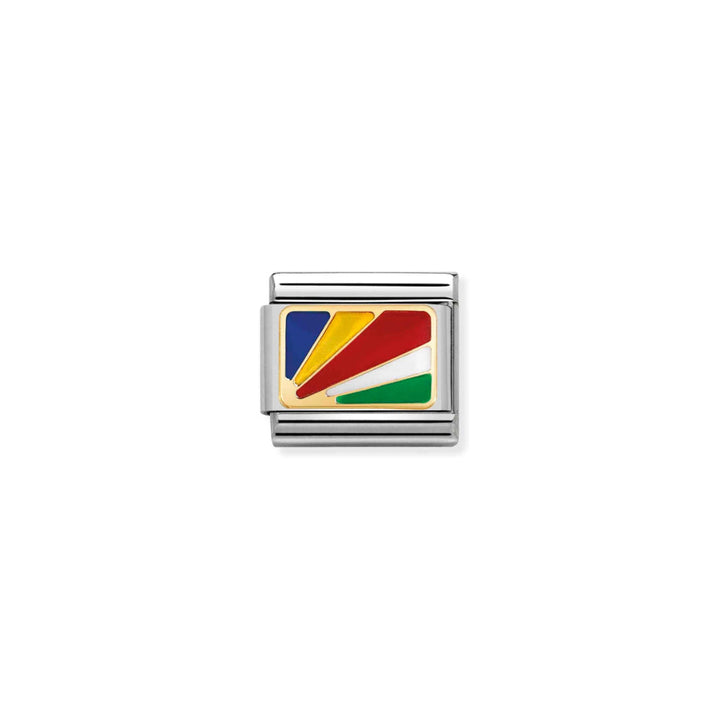 Nomination Silver and Gold Composable Seychelles Flag Charm Link image