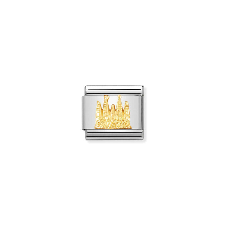 Nomination Silver and Gold Composable Spanish Monument Symbol Sagrada Familia Charm Link image