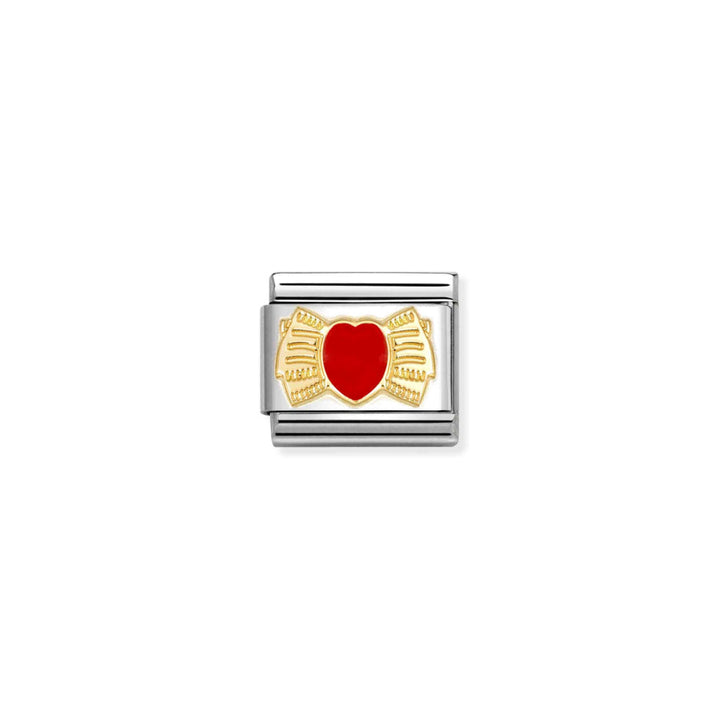 Nomination Silver and Gold Composable Symbol Heart Bow Charm Link image