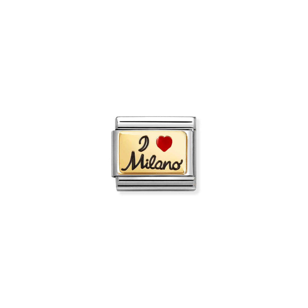 Nomination Silver and Gold Composable Text I Love Milano Charm Link image