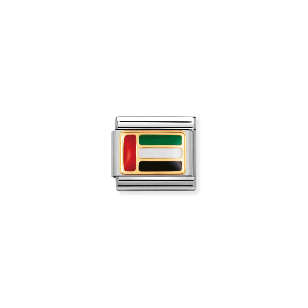 Nomination Silver and Gold Composable United Arab Emirates Flag Charm Link image