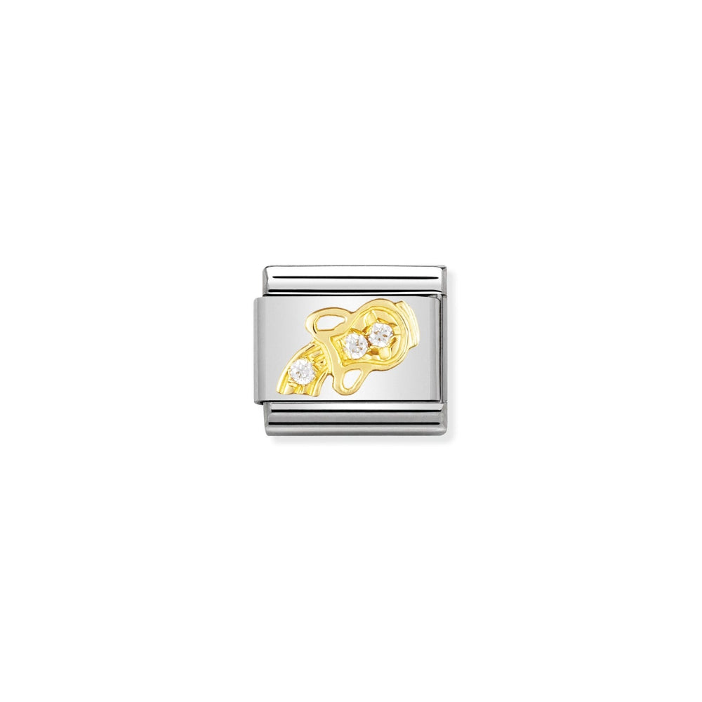 Nomination Silver and Gold Composable Zodiac Aquarius Stone Charm Link image
