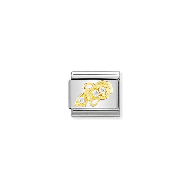 Nomination Silver and Gold Composable Zodiac Aquarius Stone Charm Link image