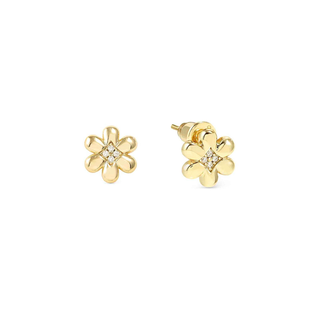 Nomination Silver and Gold Petit Sparkle Cubic Zirconia Flower Earrings Image
