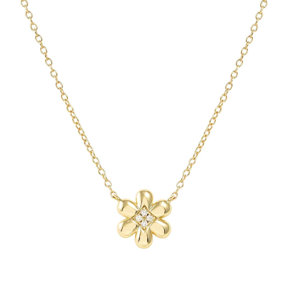 Nomination Silver and Gold Petit Sparkle Cubic Zirconia Flower Necklace Image