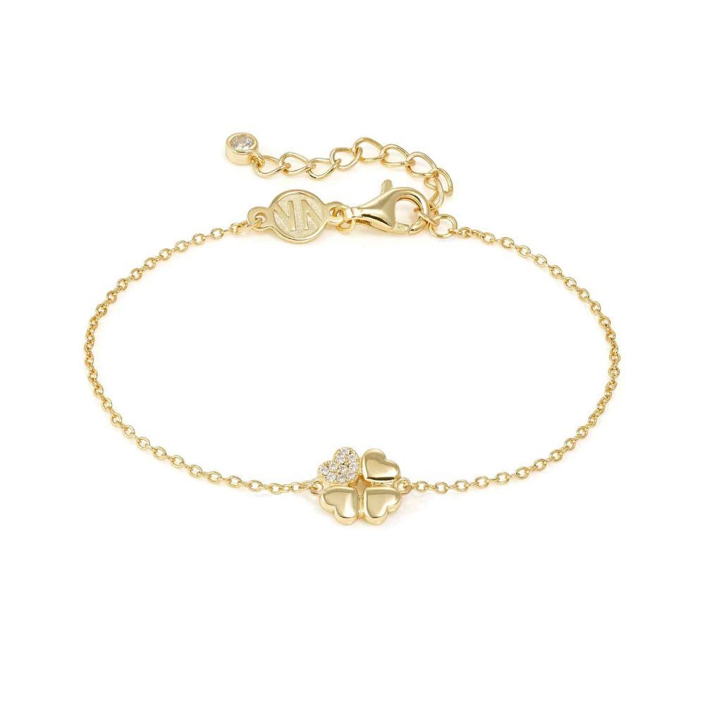 Nomination Silver and Gold Petit Sparkle Cubic Zirconia Four-Leaf Clover Bracelet - MococoNomination242300/0038033497572325Bracelets