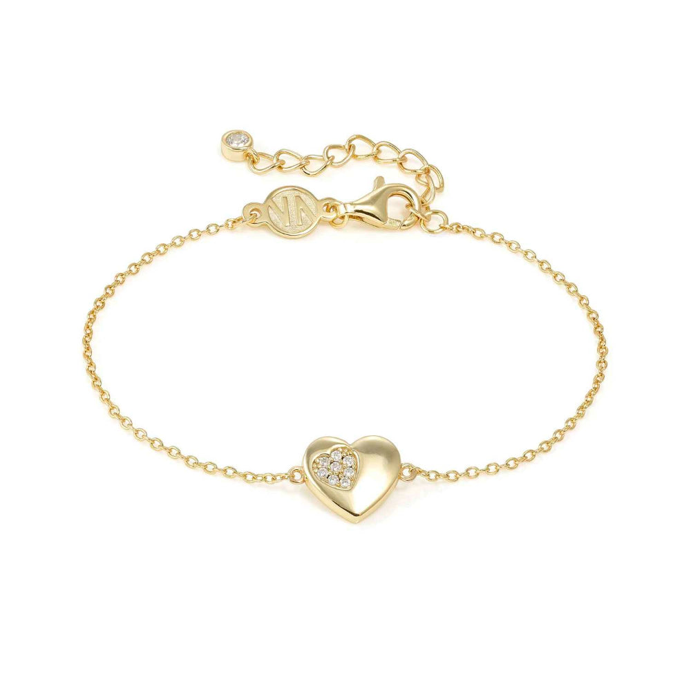 Nomination Silver and Gold Petit Sparkle Cubic Zirconia Heart Bracelet Image