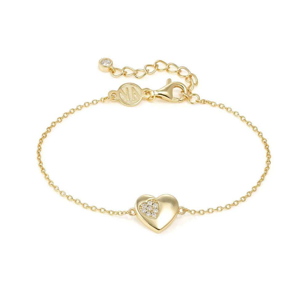 Nomination Silver and Gold Petit Sparkle Cubic Zirconia Heart Bracelet - MococoNomination242300/0068033497572349Bracelets