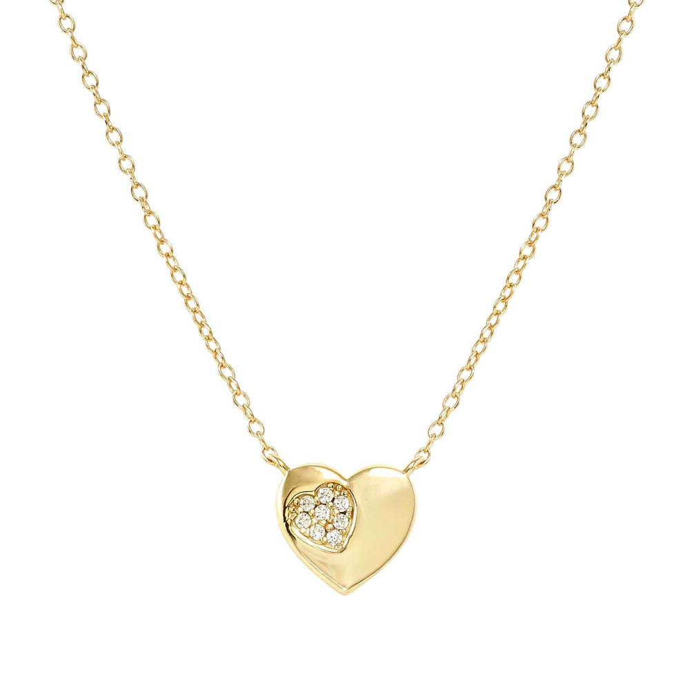 Nomination Silver and Gold Petit Sparkle Cubic Zirconia Heart Necklace Image