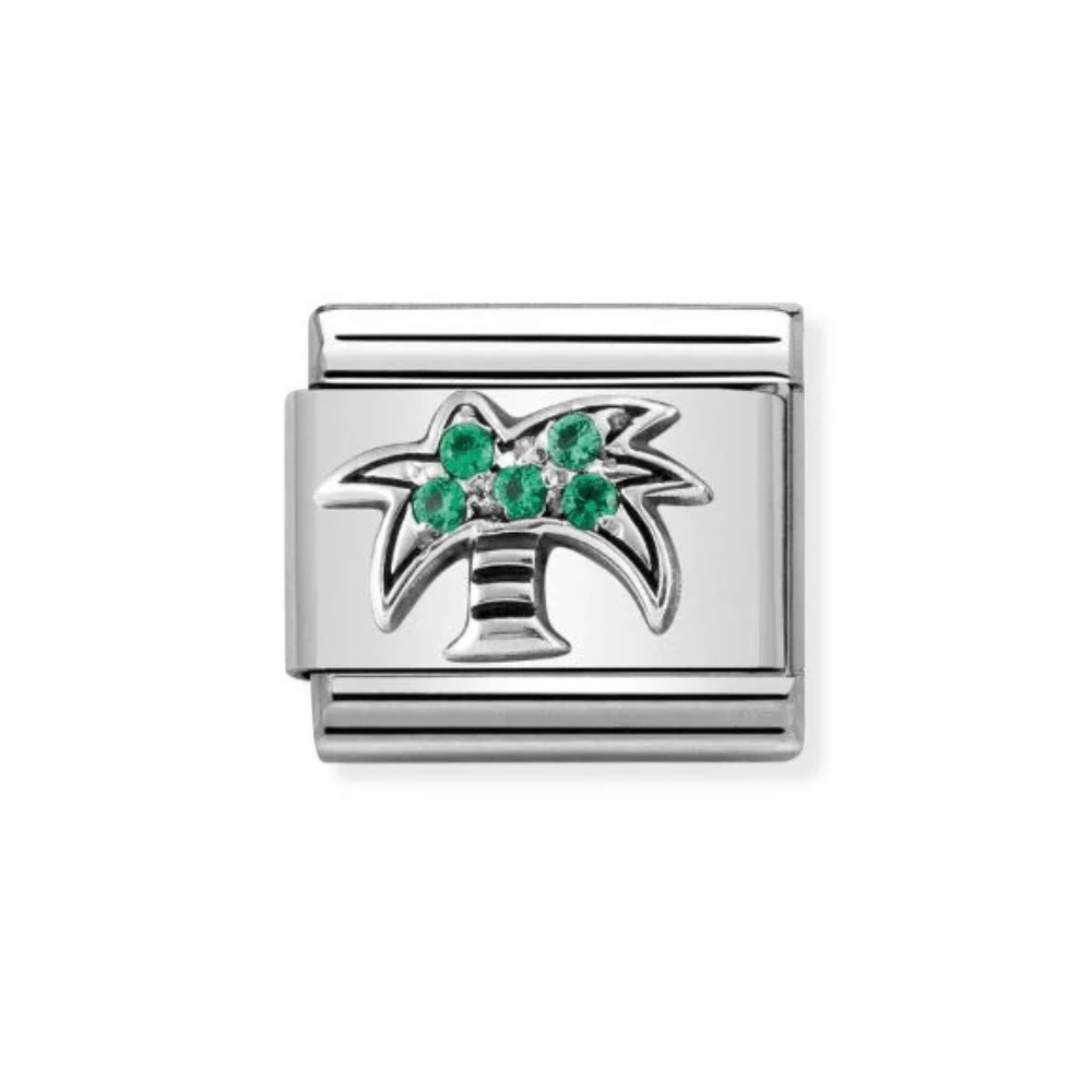 Nomination Silver and Green Classic Love Symbols , Cubic Zirconia and Palm with CZ Charm - MococoNomination330304/268033497443823Charms