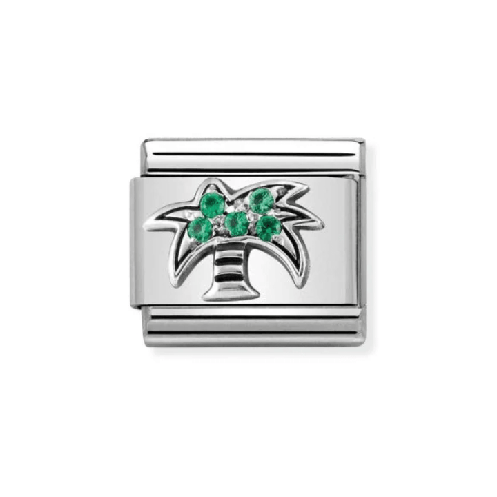 Nomination Silver and Green Classic Love Symbols , Cubic Zirconia and Palm with CZ Charm - MococoNomination330304/268033497443823Charms