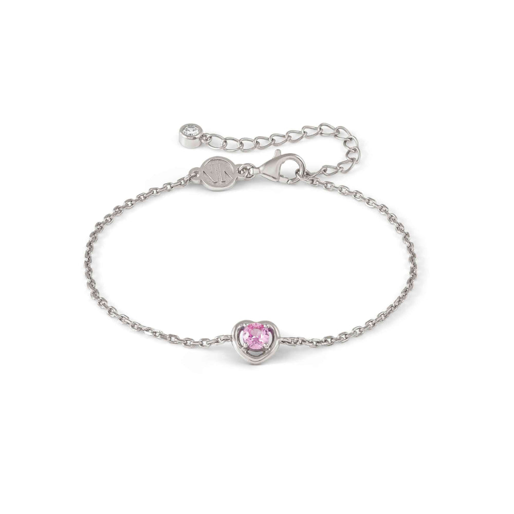 Nomination Silver and Pink Cosmiclove Heart Cubic Zirconia Bracelet Image 1