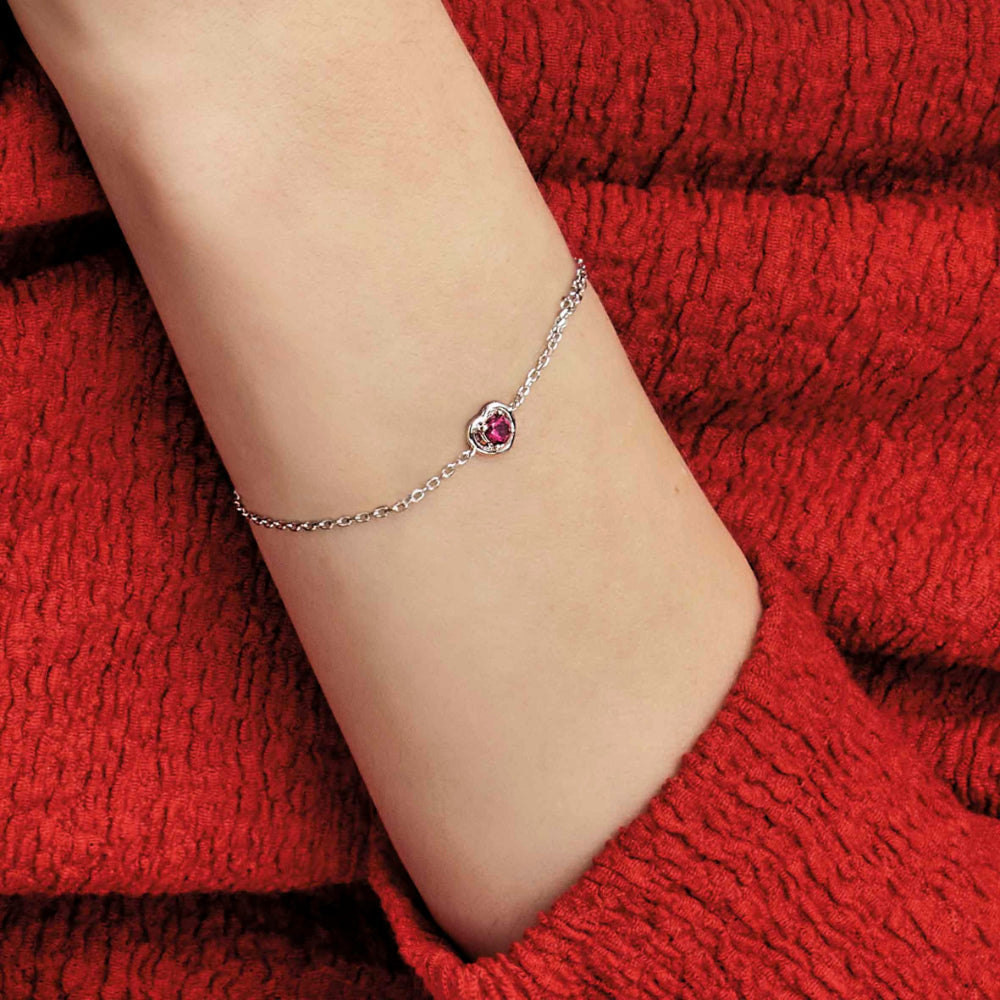 Nomination Silver and Pink Cosmiclove Heart Cubic Zirconia Bracelet Image 2