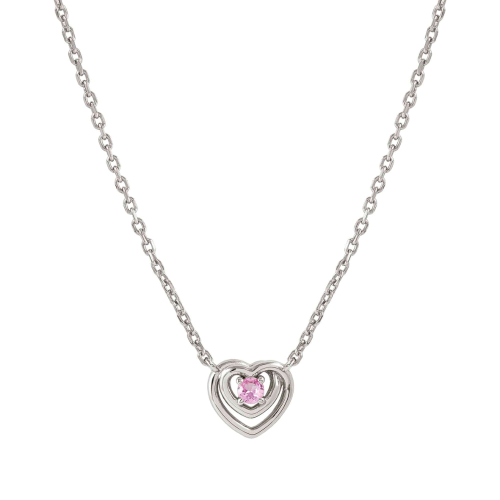 Nomination Silver and Pink Cosmiclove Heart Cubic Zirconia Necklace Image 1