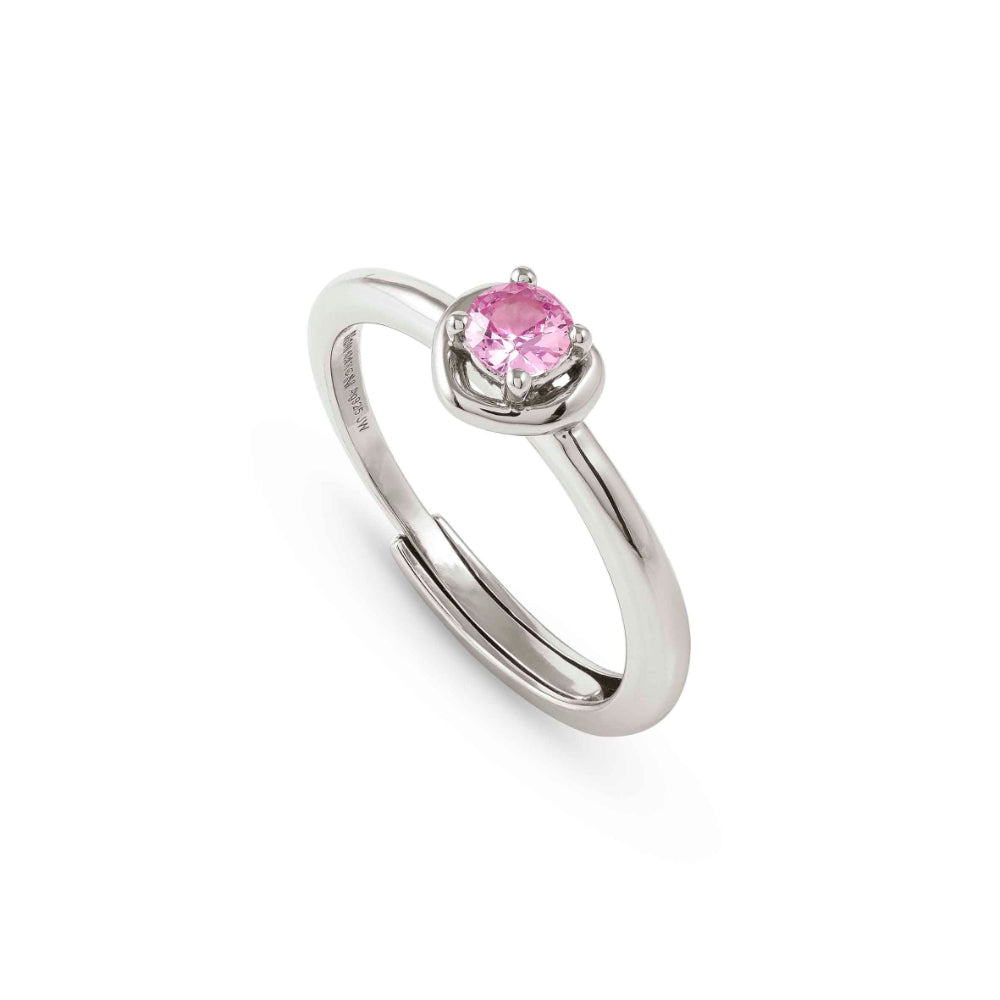 Nomination Silver and Pink Cosmiclove Heart Cubic Zirconia Ring Image 1