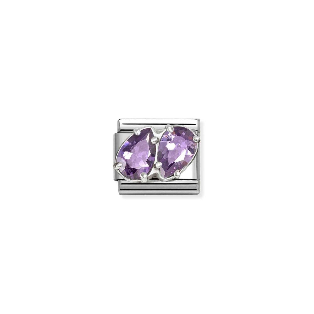 Nomination Silver and Purple Classic Love , CZ and Double Drops Charm - MococoNomination330329/148033497568922Charms