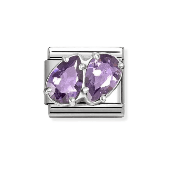 Nomination Silver and Purple Classic Love , CZ and Double Drops Charm - MococoNomination330329/148033497568922Charms