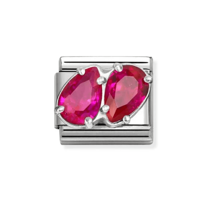 Nomination Silver and Red Classic Love , CZ and Double Drops Charm - MococoNomination330329/118033497568892Charms