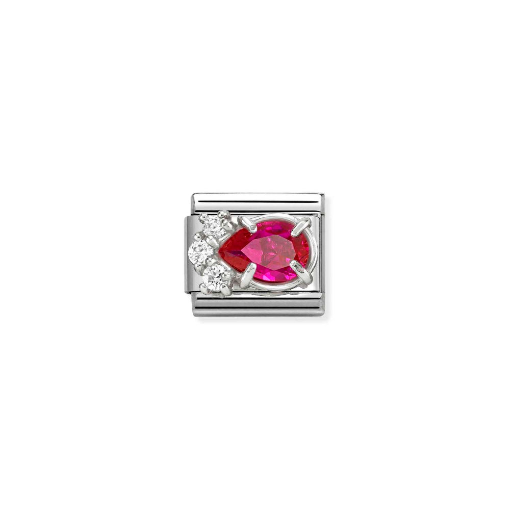 Nomination Silver and Red Composable Classic Love Steel, CZ and Drop Charm Image