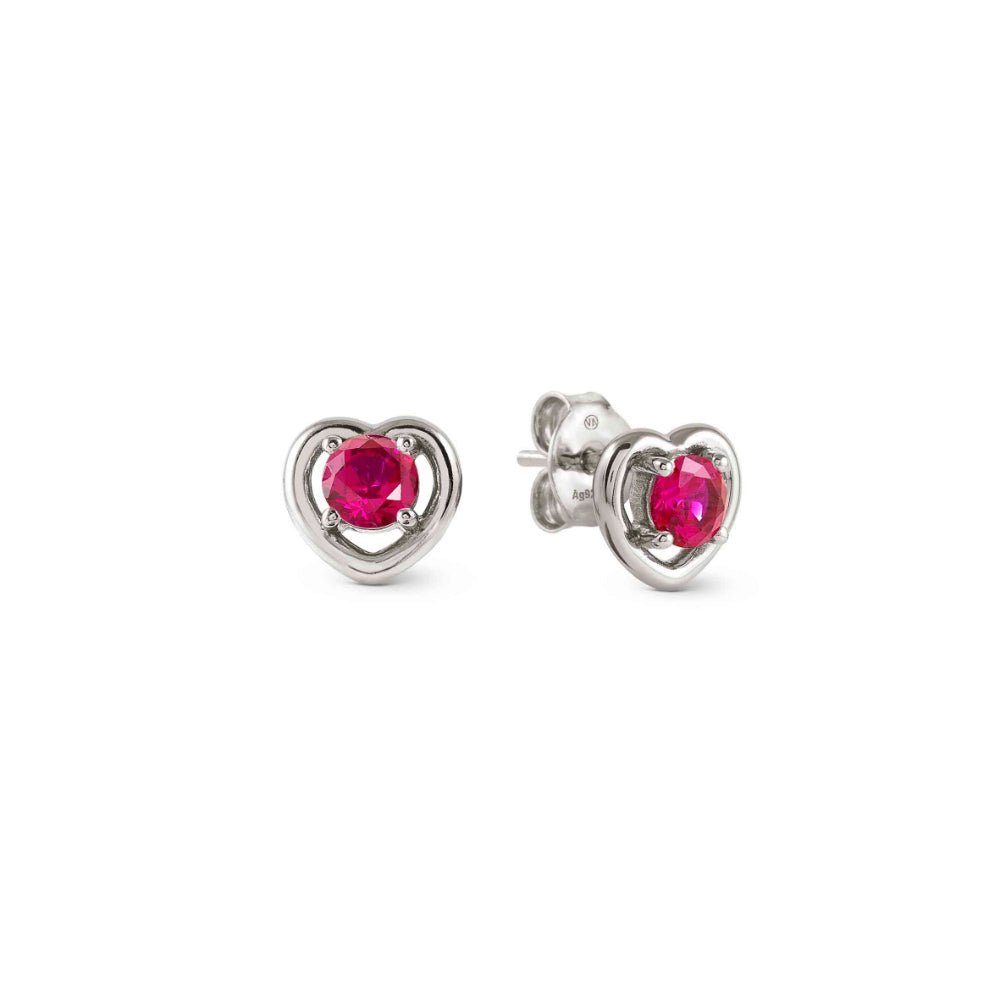 Nomination Silver and Red Cosmiclove Heart Colored Cubic Zirconia Earrings - MococoNomination241711/0068033497557018Earrings