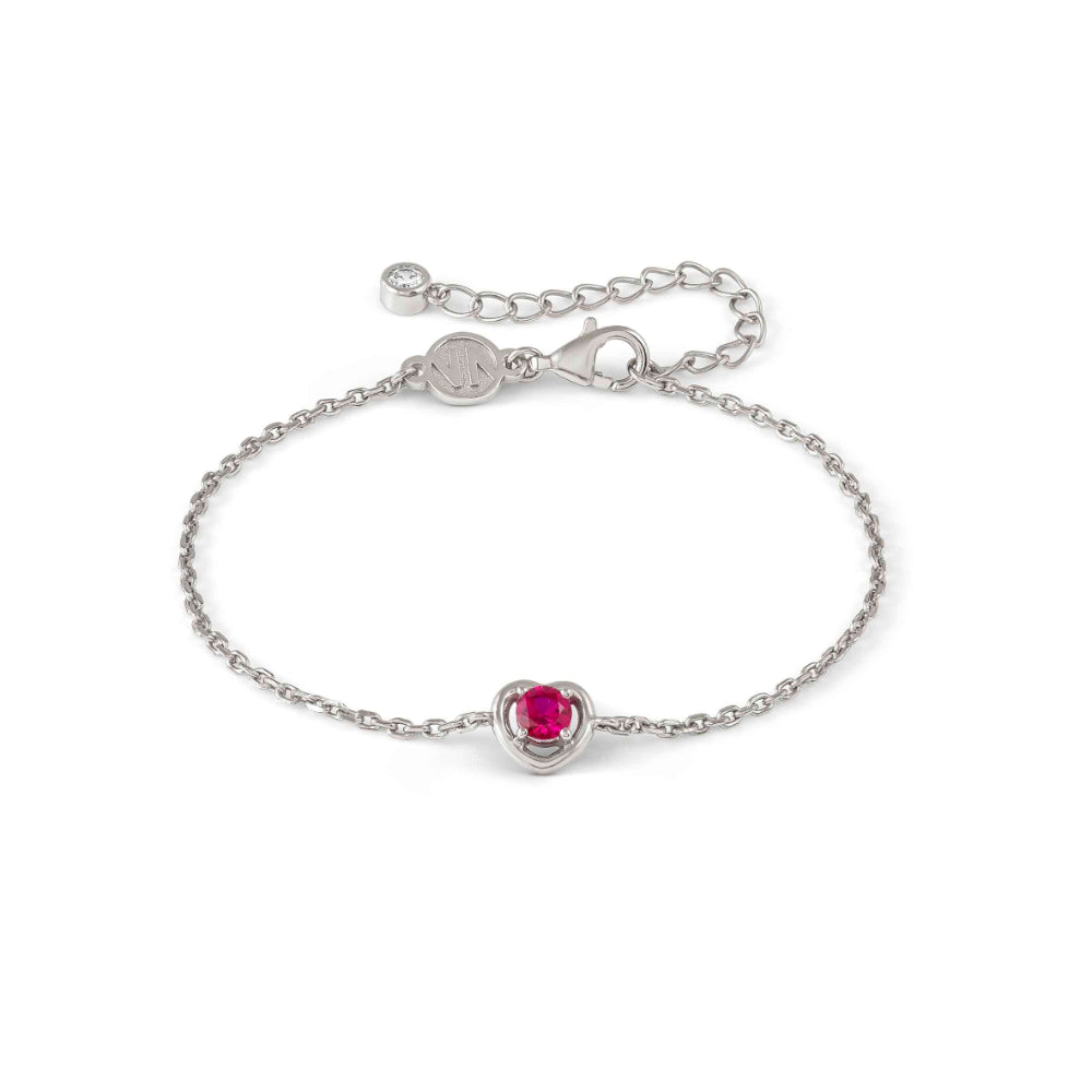Nomination Silver and Red Cosmiclove Heart Cubic Zirconia Bracelet Image 1