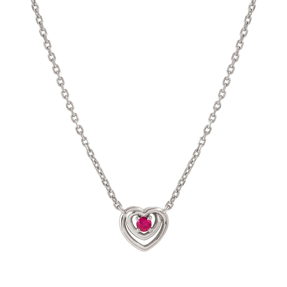 Nomination Silver and Red Cosmiclove Heart Cubic Zirconia Necklace Image 1