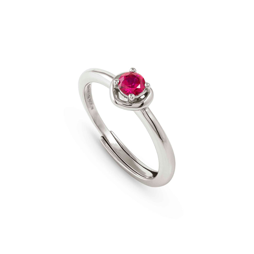 Nomination Silver and Red Cosmiclove Heart Cubic Zirconia Ring Image 1