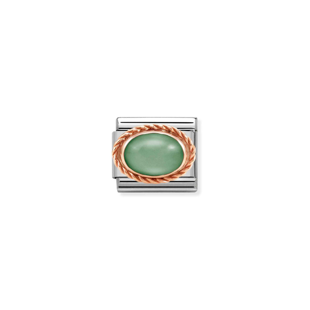 Nomination Silver and Rose Gold Composable Avventurina Stones Charm Link image