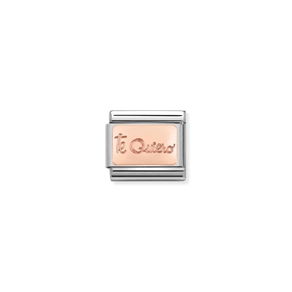 Nomination Silver and Rose Gold Composable Classic Writing In Spanish I Love You Link image