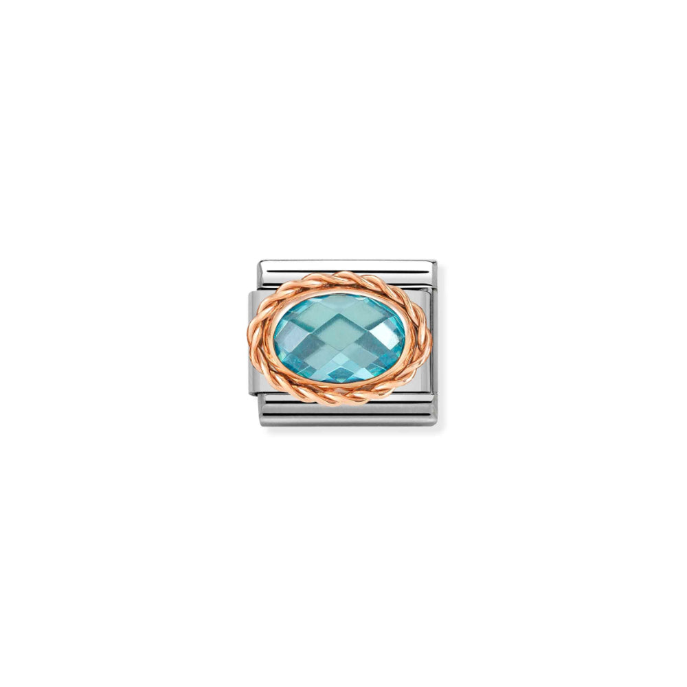 Nomination Silver and Rose Gold Composable CZ Stone Charm Link image